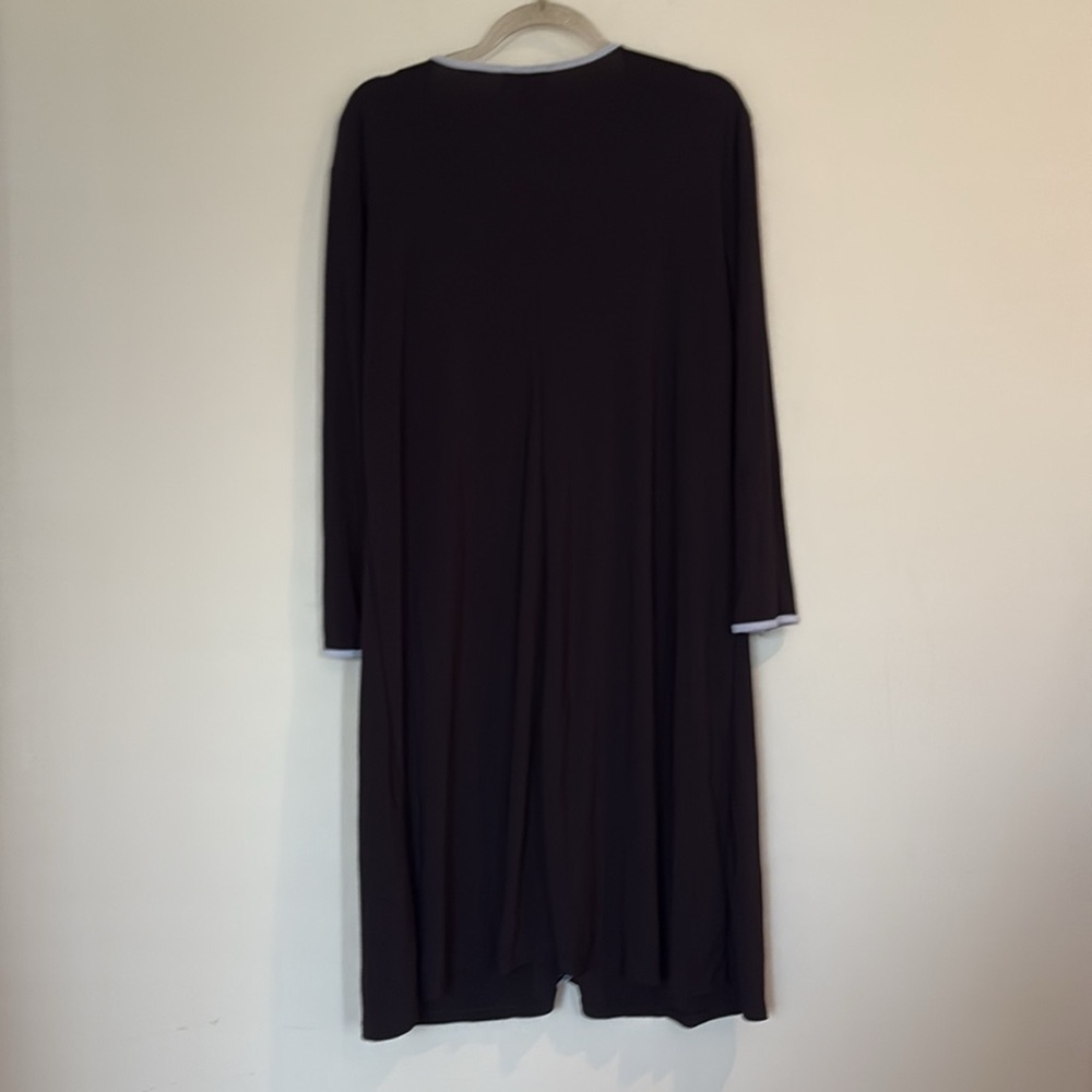 MSK Contemporary Mod Squad  Black Striped 3/4 Sleeves Shift Dress Size Large - Picture 6 of 8